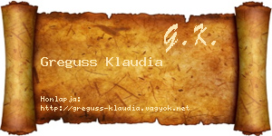 Greguss Klaudia névjegykártya