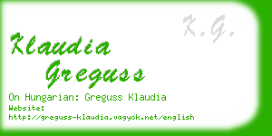 klaudia greguss business card